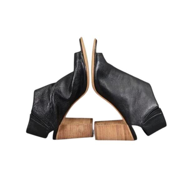 Steve Madden Shoes Womens 6 Booties Fashion Open Toe Ankle Strap Leather Black - Picture 11 of 13